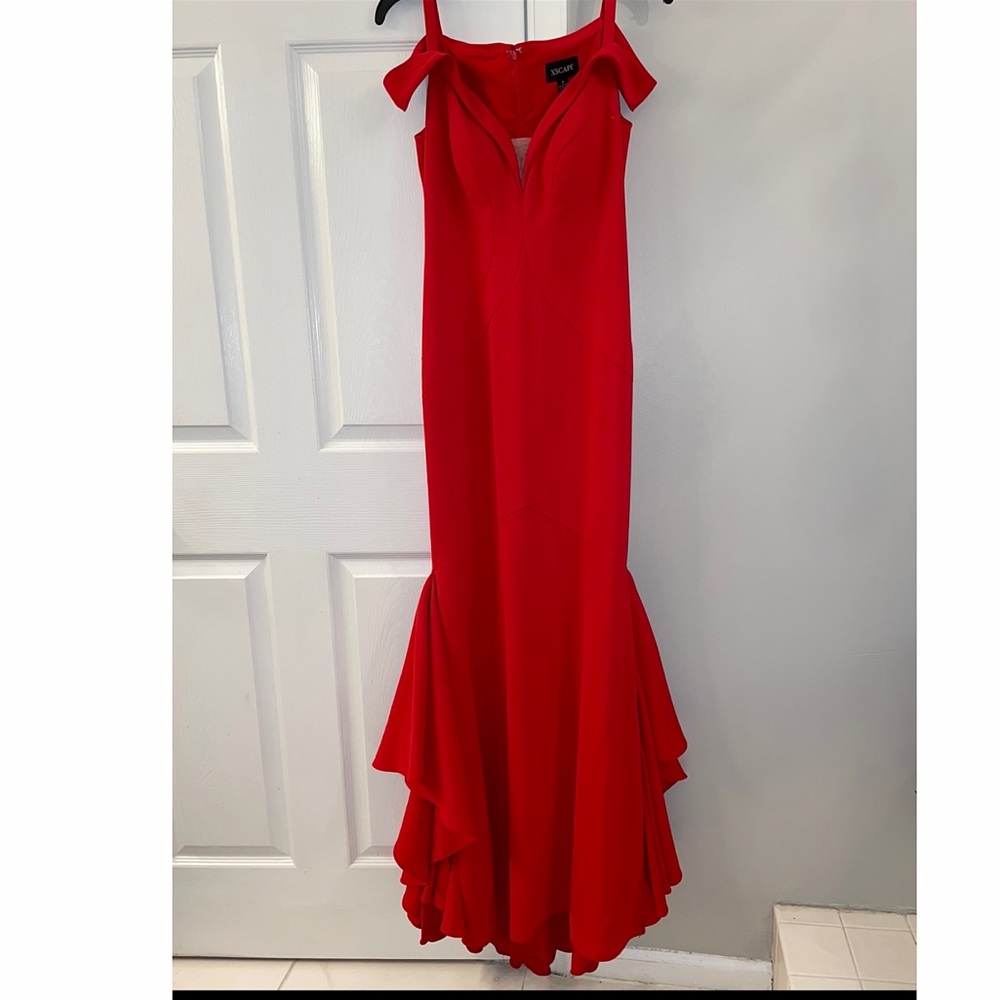 Formal Red off the shoulder Gown size 2
